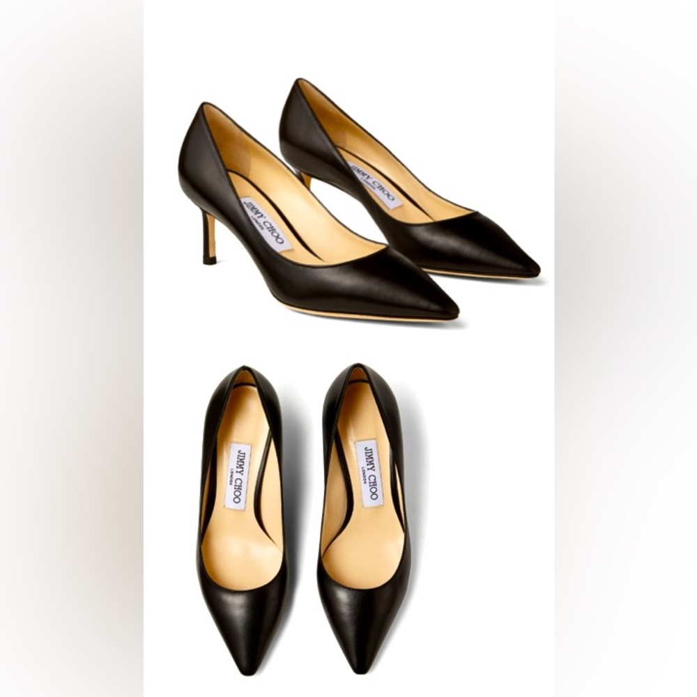 Jimmy Choo ROMY 60 Black Kid Leather Pointed -Toe Pumps – EUC
Size 39 Ret: $795